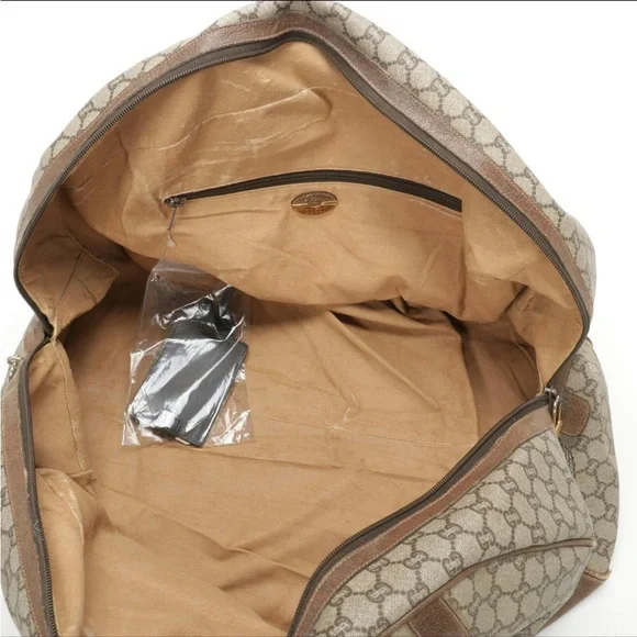 Gucci Tan and Brown Duffel Bag- Vintage - Picture 8 of 13